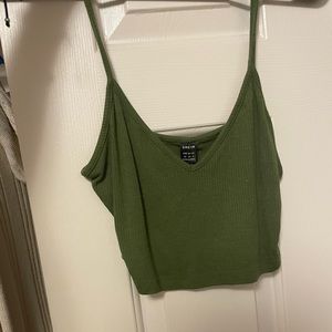 Green Cropped Tank Top